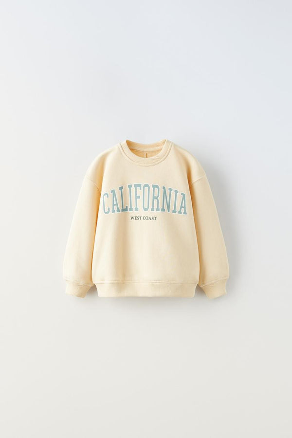TEXT SWEATSHIRT - Butter ZARA United States of America